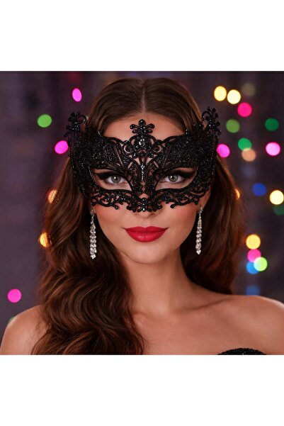 OEM Μαύρη Μάσκα με Γκλίτερ για Μεταμφίεση για Γυναίκες