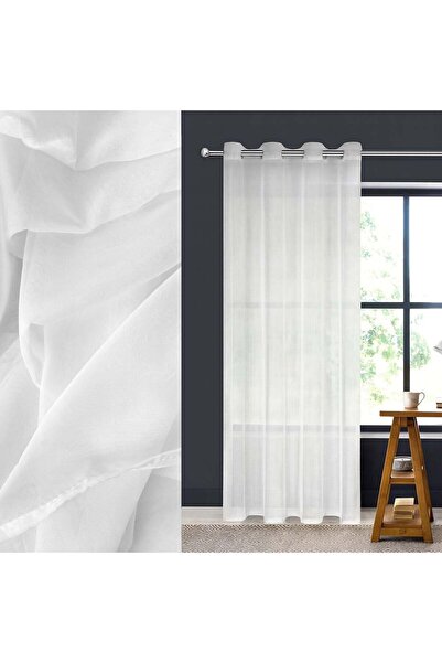 OEM Perdea Decorativa din Voal Alb cu Inele 140x250cm