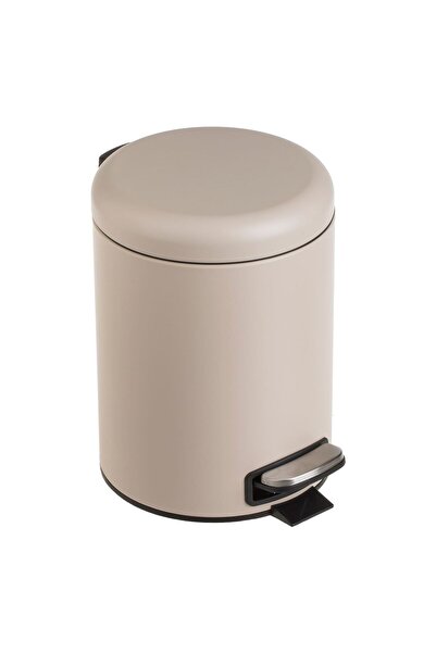 OEM Matte Cream Metal Trash Can 5L