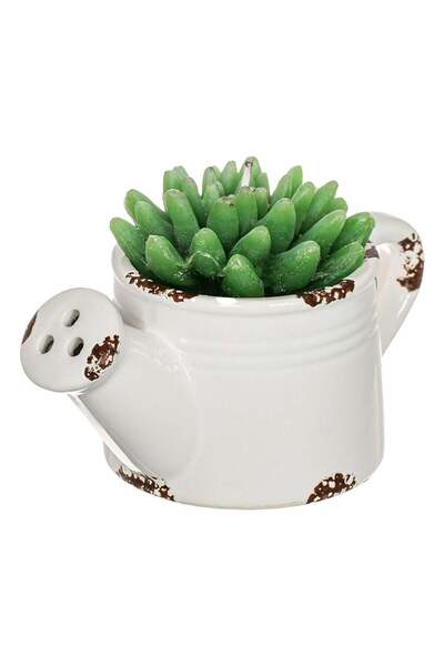 OEM Κερί Κάκτος 3D σε Βίντατζ Λευκό Κεραμικό Δοχείο 16x9x9.5 εκατοστά