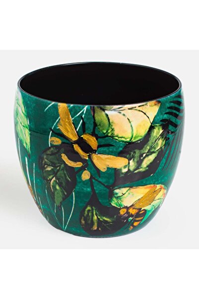 OEM Masca Ghiveci Metalica Verde Ø16x14,5 centimetri - 2,6L