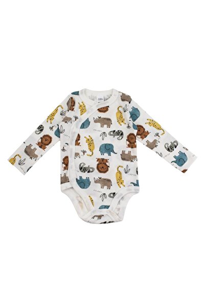 OEM Body din Bumbac Alb cu Animale pentru Bebelusi 0-6 Luni