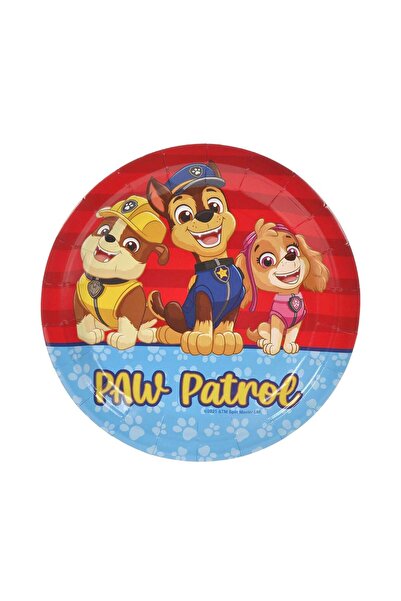 OEM Red Blue Cardboard Party Plates with Paw Patrol Pattern Ø18cm - 6pcs
