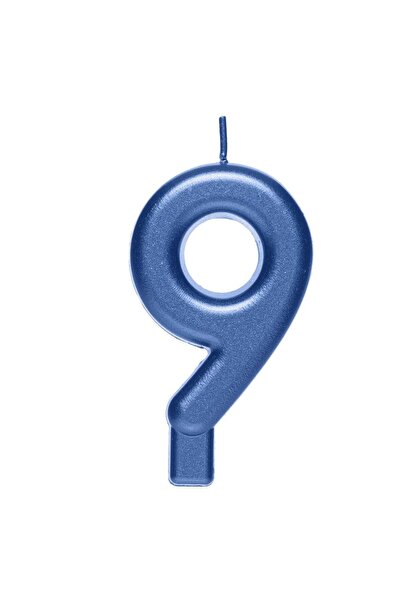 OEM Metallic Blue Birthday Candle No.9