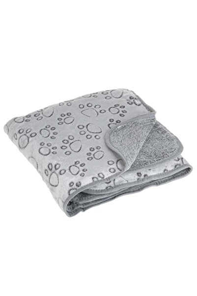 OEM Grey Dog Paw Pattern Blanket 100x70cm