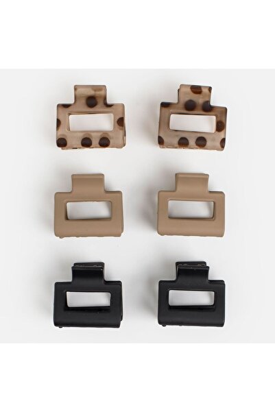 OEM Clame de Par Dreptunghiulare Bej cu Buline Negre pentru Femei 4 centimetr...