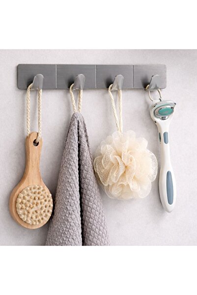 OEM Self-Adhesive Metal Hanger with 4 Hooks 16x2.5x2cm