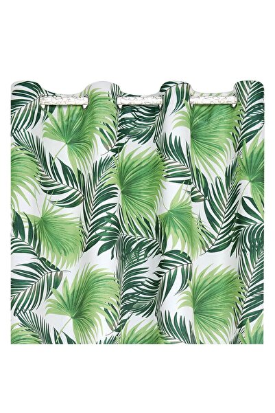 OEM Decorative Curtain Ecru Tropical Leaves with Rings 140x260cm