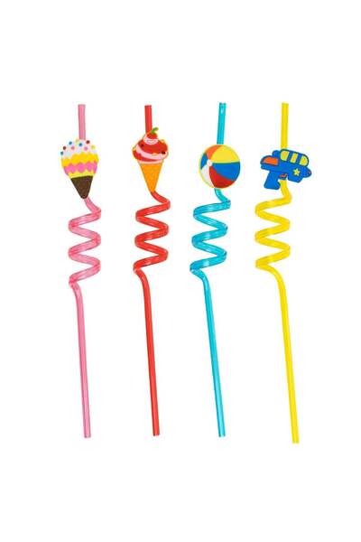 OEM Επαναχρησιμοποιούμενα Σπιράλ Πλαστικά Καλαμάκια σε Διάφορα Χρώματα με Καλ...