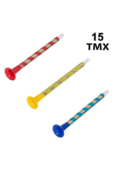 OEM Τρομπέτες Πάρτι με Πολύχρωμες Ρίγες - 15 τεμάχια