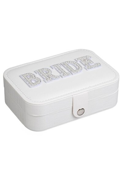 OEM Εκρου Κοσμηματοθήκη με Χάντρες  "Νύφη " - 16x11x5εκ.