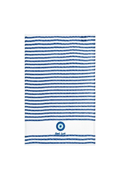 OEM Prosop pentru Pahare Alb cu Dungi Bleu Ochi Good Luck 60x40cm