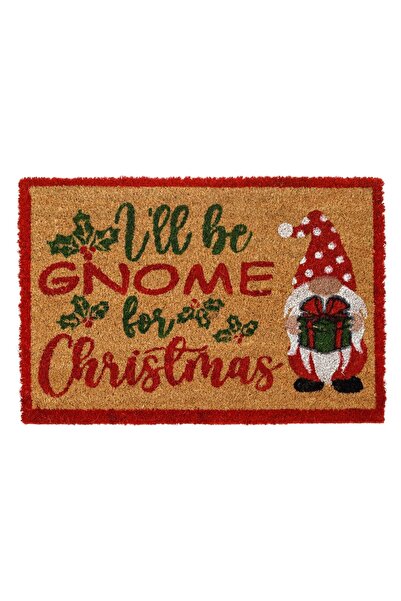 OEM Καφέ Χριστουγεννιάτικο Χαλάκι Εισόδου με Φιγούρα Νάνου 60x40εκ.