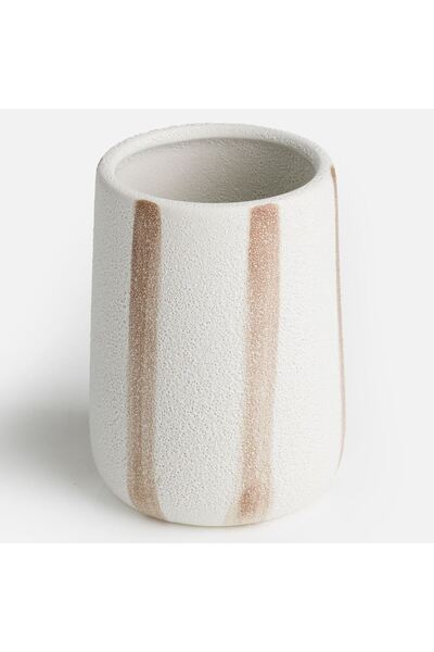 OEM Ceramic Toothbrush Holder Ecru Brown Ø7x10cm