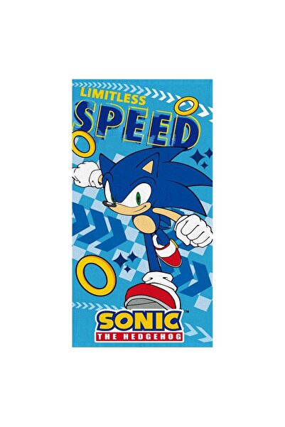 OEM Prosop Plaja din Bumbac Albastru Sonic pentru Copii 70x140cm