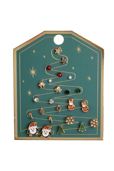 OEM Set Cercei de Craciun 12 Modele Diferite de Culoare Aurie & Argintie cu S...