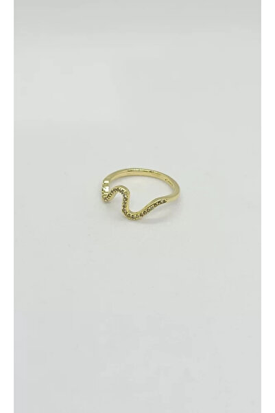 ndjewelry Wave Form Stone Ring – Golden Radiance (Size 7)