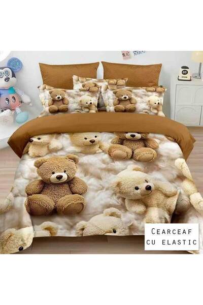 Patul Bed Linen 6 Pieces, Fine Cotton, Sulphur, Double Bed, 2 Persons, Fitted...