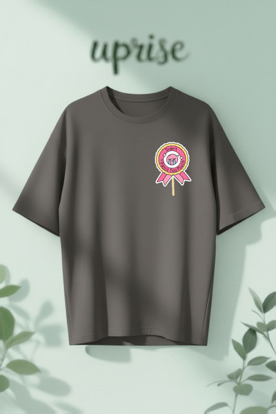 Vordevia Didnt Panic Too Much Badge Printed Cotton Oversize T-Shirt