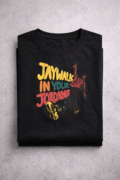 YOLO STREET Jaywalk in Your Jordans Printed Oversize Black T-Shirt – Streetwe...