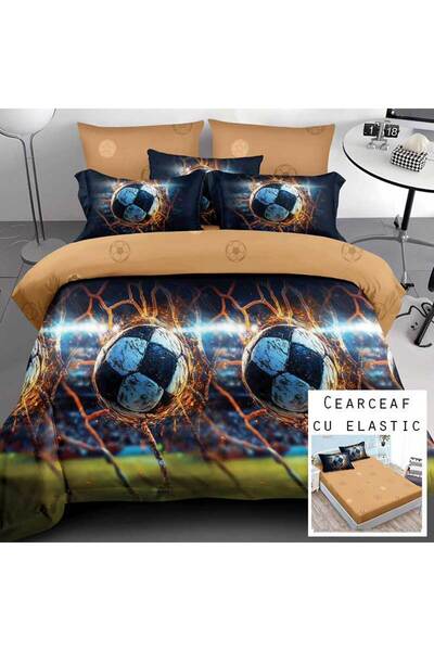 Patul Bed Linen 6 Pieces, Fine Cotton, Sulphur, Double Bed, 2 Persons, Fitted...