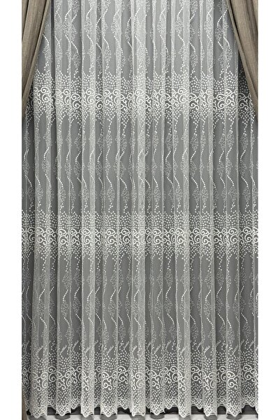 Görkem ستارة |   ستارة من التول المطرز باللون الأبيض الفاتح، 1/3 طيات كثيفة، ...