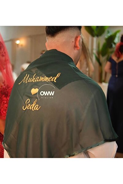 Huyendo İsimli Damat Omuz Örtüsü & Eldiven Set