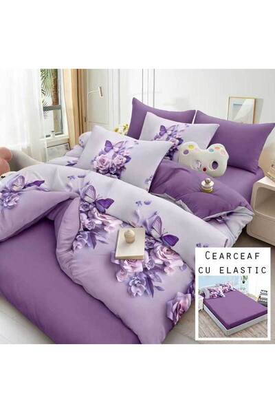 Patul Bubmac Finet Linen, Sulphur, Double Bed, 2 Persons, Stretchy Sheet, 6 P...