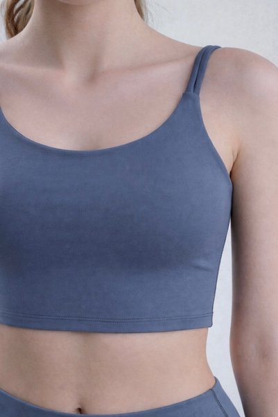 Hola Tait Women's Anthracite Lightly Supported Thin Double Strap Padded Sports Bra Bustier