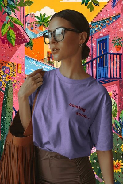 Ninkasiwear Always Late Written Unisex Oversize 24/1 Cotton T-Shirt - Special Collar Printed
