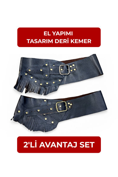 Yılday Gür Butik Bitter Brown Tasseled and Basic Handmade Design Leather Belt...