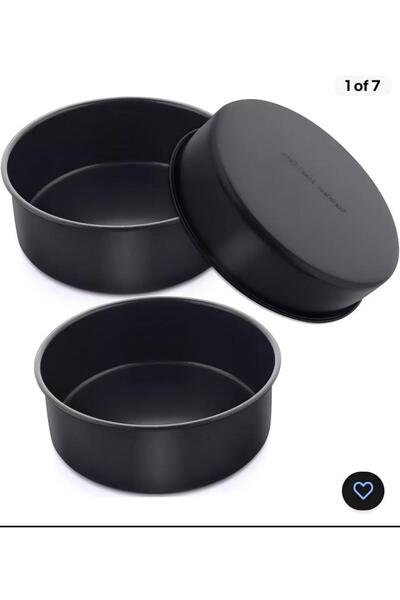 Yelajoy 3-Piece 4-Inch Round Cake Pans, Non-Stick Baking Tins, Black Bakeware...