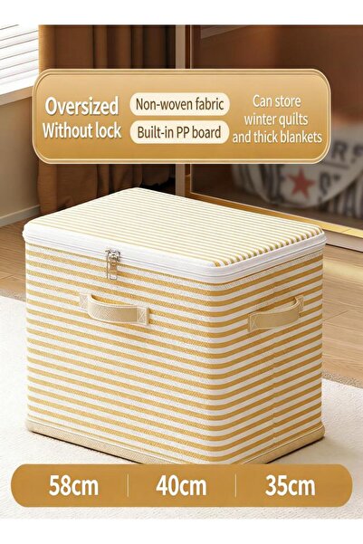Generic Striped large-capacity storage box is foldable and available in vario...