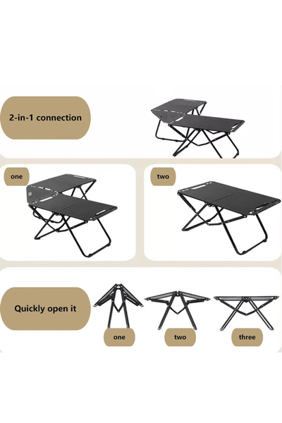 Golivn Outdoor tactical portable folding carbon steel camping table, suitable...