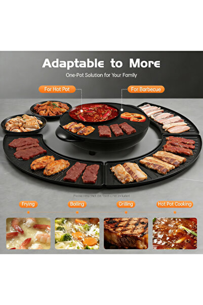 Golivn Hot Pot with Grill 2 in 1, Multifunctional Smokeless Grill Combo, Capa...