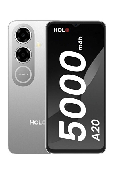 HOLO A20 Dual SIM Smartphone, Titanium Silver, 10GB RAM, 128GB Storage, 4G Su...