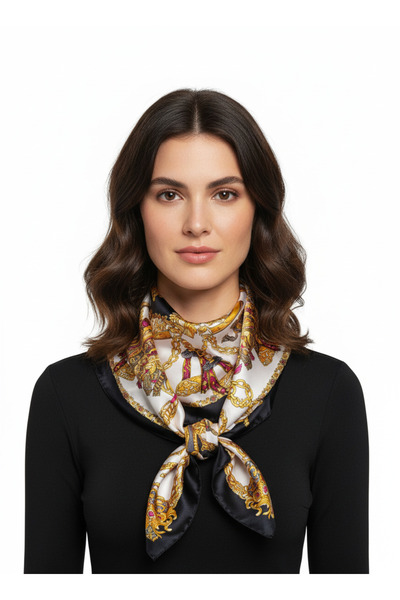 Generic Chain Style Neck And Head Scarf Black