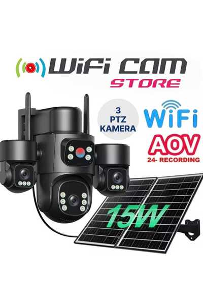 WIFICAM PLUS 3 Kameralı 6 Motorlu WiFi Solar Kamera AOV 7/24 Kayıt-Wifi Versi...