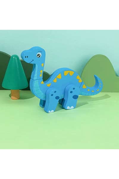 Kids 3D Magnetic Wooden Individual Dinosaur Puzzle ( 1 DINO- BRACHIOSAURUS - ...
