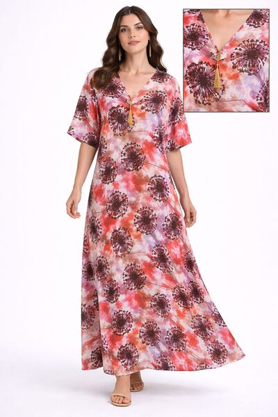 AYOUSH Women's Summer Short-Sleeved Robe, Soft and Light Rayon (Viscose) Fabr...