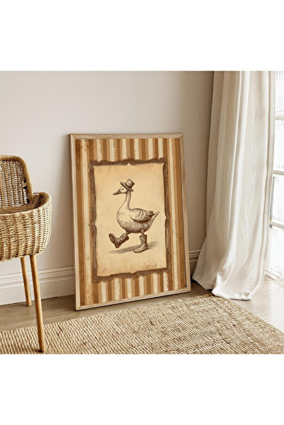 Tuba Decor Tablou într-o singură bucată cu ramă din lemn, gâscă cowboy