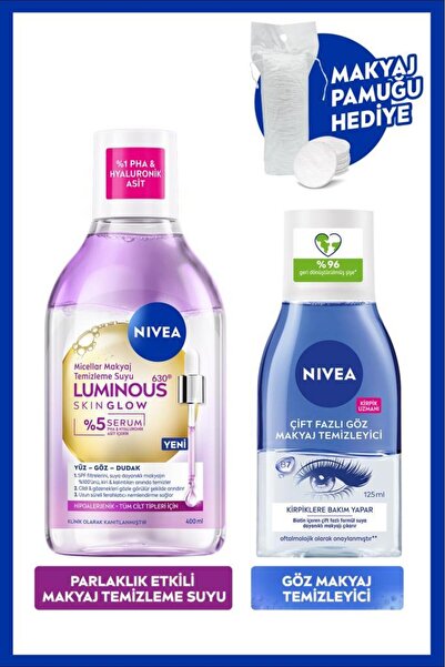 NIVEA Skin Glow Parlaklık Etkili Micellar Makyaj Temizleme Suyu ve Göz Makyaj...