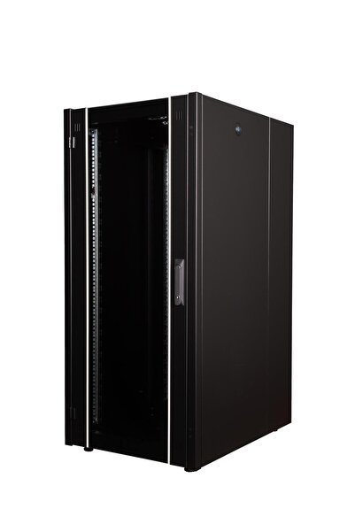 Lande خزانة راك عمودية من نوع هايبرلاين 26U 600x800 قابلة للفك (أسود) (غطاء ز...