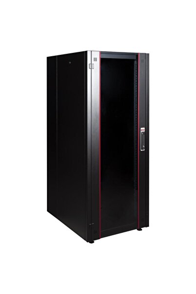 Lande خزانة راك عمودية من نوع هايبرلاين 32U 600x800 قابلة للفك (أسود) (غطاء ز...