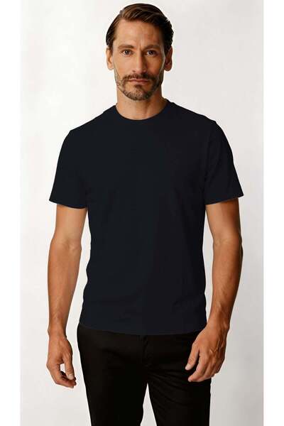 İgs Ανδρικό μπλουζάκι Premium σε μπλε ναυτικό χρώμα – Υφασμάτινο ύφασμα υψηλή...