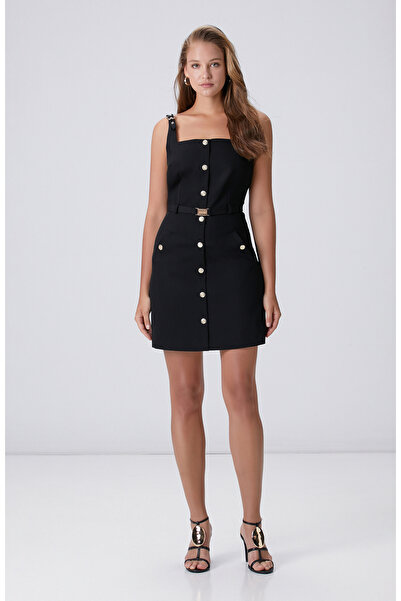 Network Siyah Mini Elbise
