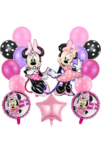 ANTADESIM Set De 15 Baloane, Figurine folie Minnie Mouse 80 cm, Baloane Latex...