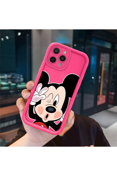 ucuc iPhone 16 Pro Compatible Pink Red Silicone Case Shockproof Camera Protec...