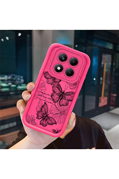 ucuc Redmi Note 14 Pro Plus+ 5g Compatible Pink Red Silicone Case Shockproof ...