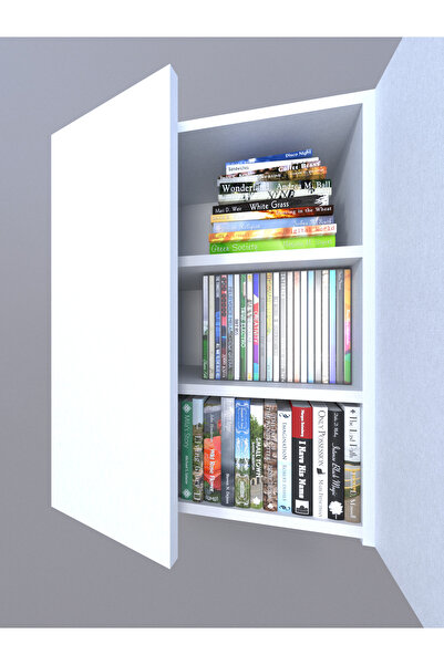 DUYAMO 3 Raflı Çok Amaçlı Kitaplık Mat Beyaz MDF Lam 69x55x25 cm Yavaşlatıcıl...